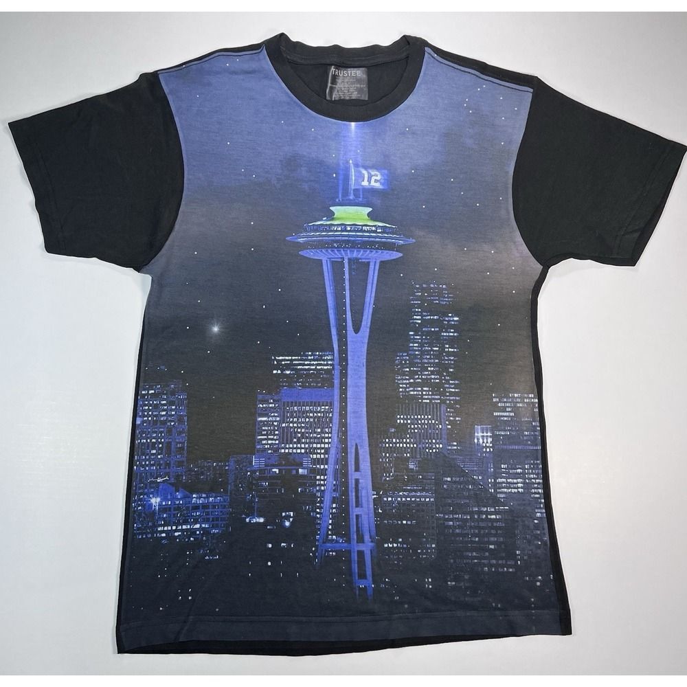 Space Needle Seattle WA “12” All Over Soft Print Size medium